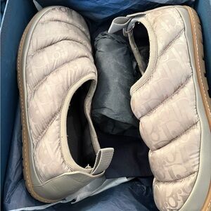 Dior Taupe Quilted Slip-Ons
